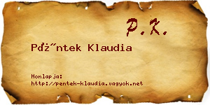 Péntek Klaudia névjegykártya