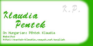 klaudia pentek business card